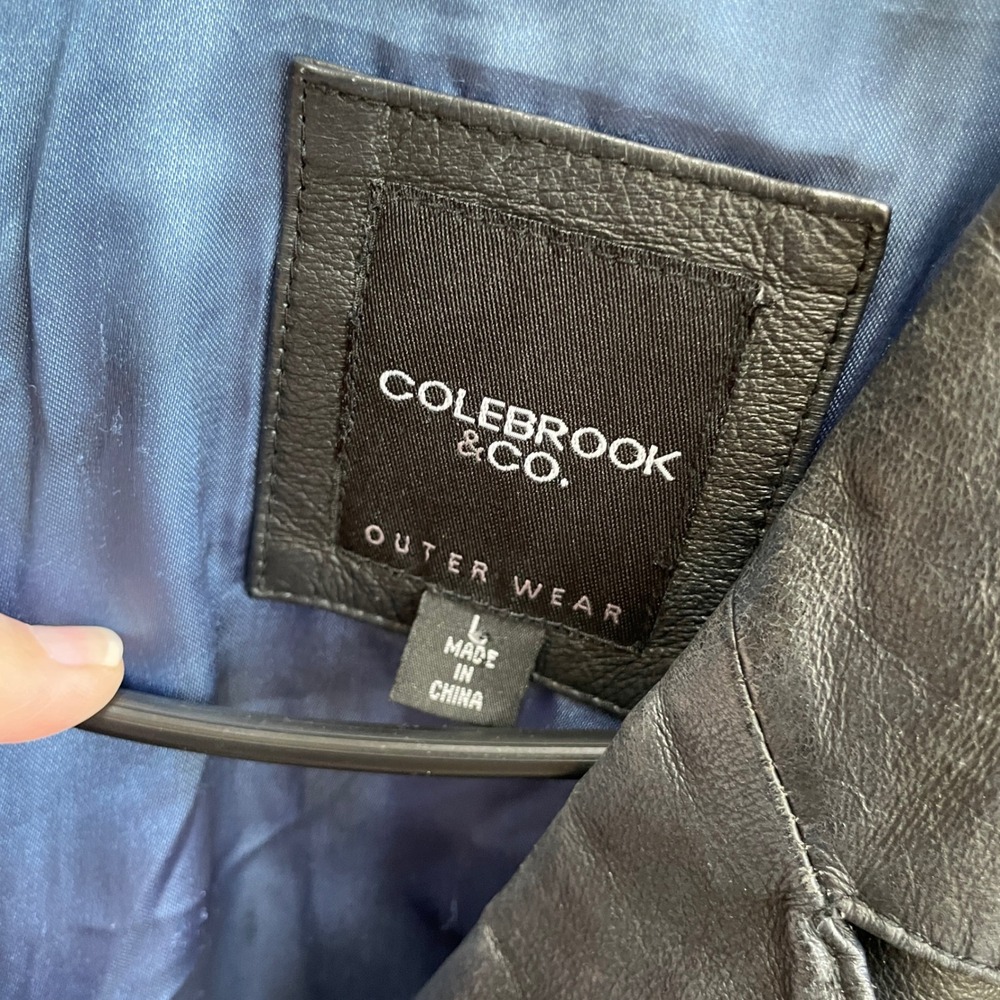 EXCELLENT CONDITION COLEBROOK & CO BLACK LEATHER JACKET - Picture 5 of 6